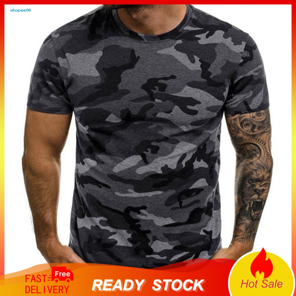 Áo Thun Tay Ngắn Dáng Ôm In Họa Tiết Rằn Ri Thời Trang Mùa Hè Cho Nam