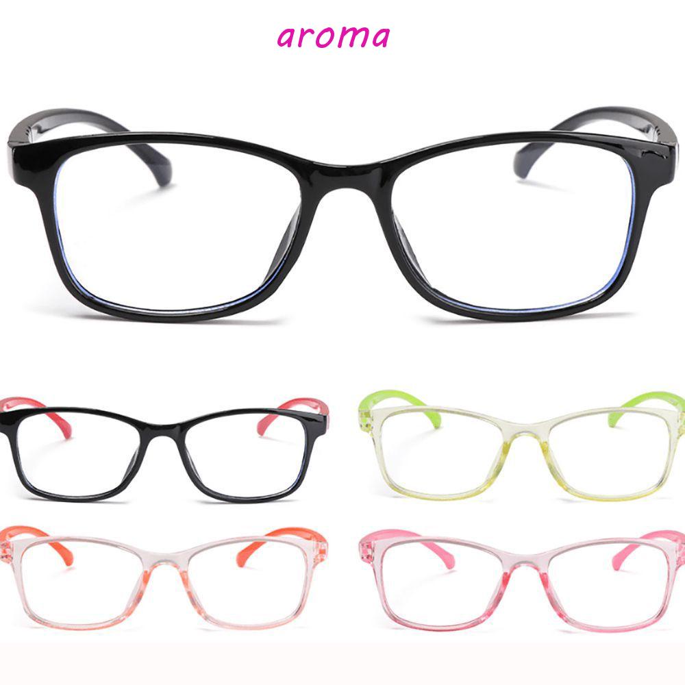 AROMA Mắt Kính Gọng Nhựa Oval Trong Suốt Chống Phản Quang Cho Bé