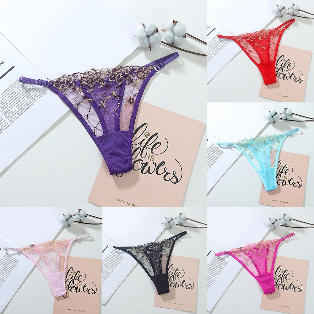 Quần Lót Ren Hoa Lưng Thấp Màu Sắc Đa Dạng Cho Phái Nữ