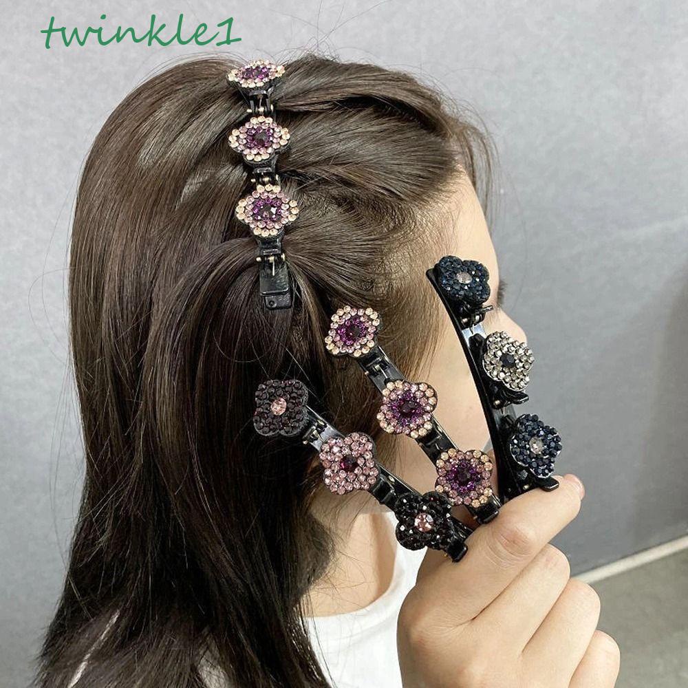 TWINKLE Kẹp Tóc Hình Hoa Đính Đá Thời Trang Cho Nữ