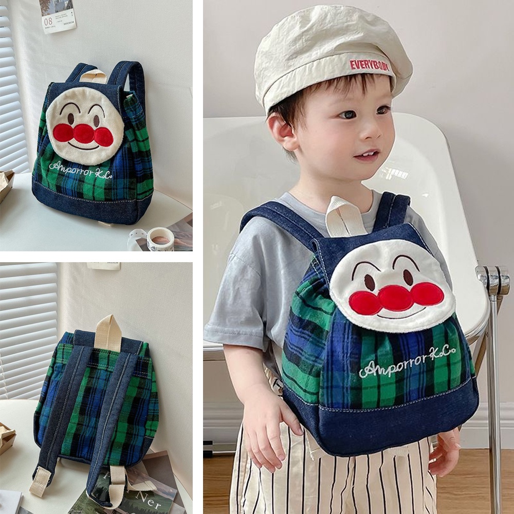 Ba Lô Đi Học Bằng Vải Cotton Siêu Nhẹ In Họa Tiết Hoạt Hình Dễ Thương Cho Bé