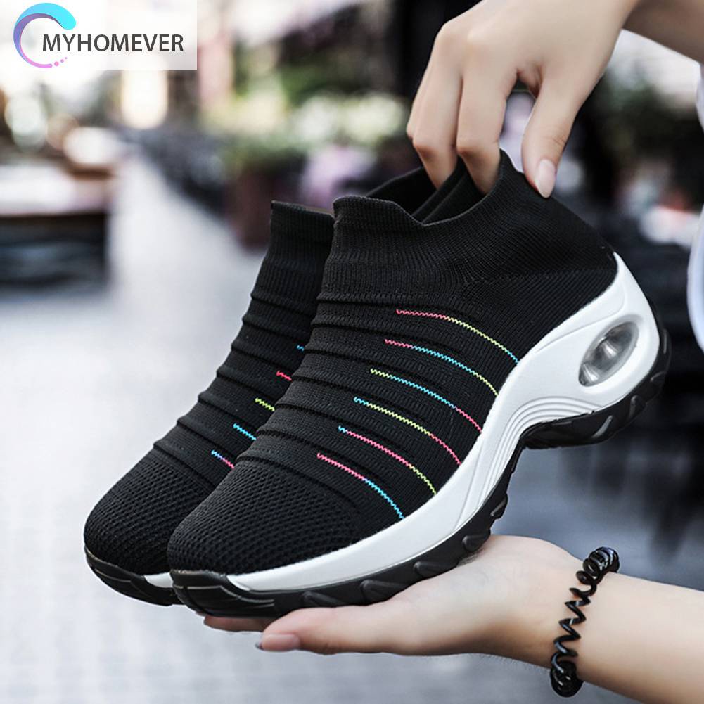 Giày Thể Thao Nữ Đế Dày Tăng Chiều Cao Chống Sốc