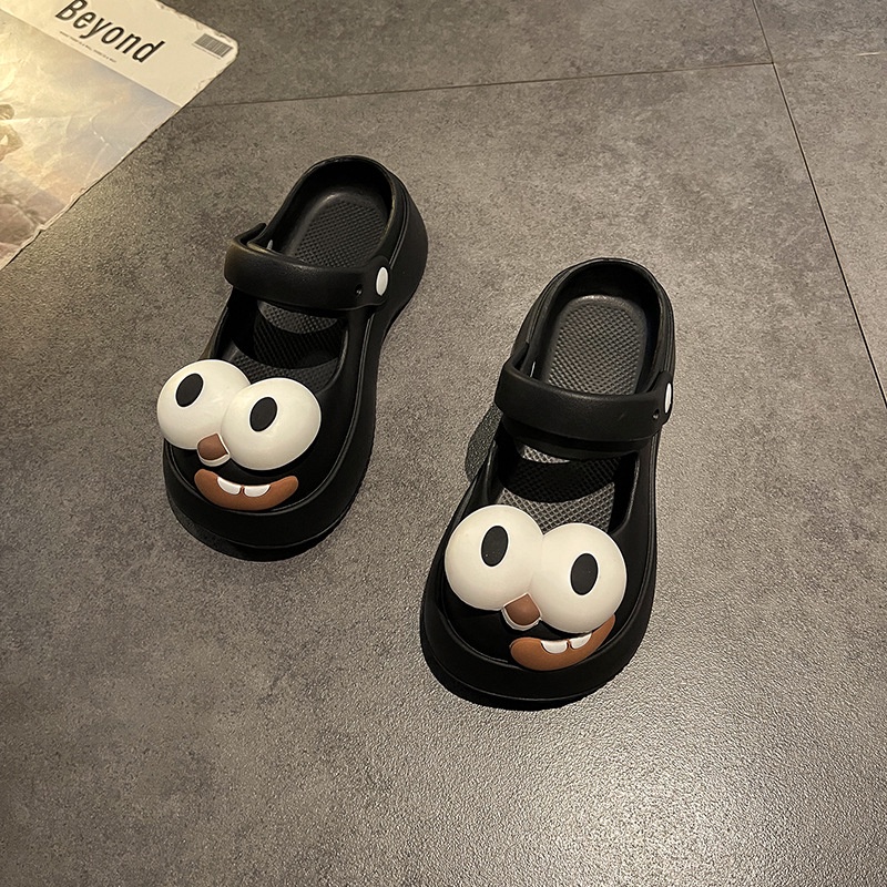 ❤️BAILUDAREN❤️Sục đục lỗ chống trượt hình hoạt hình chó mắt to dễ thương cho nữ