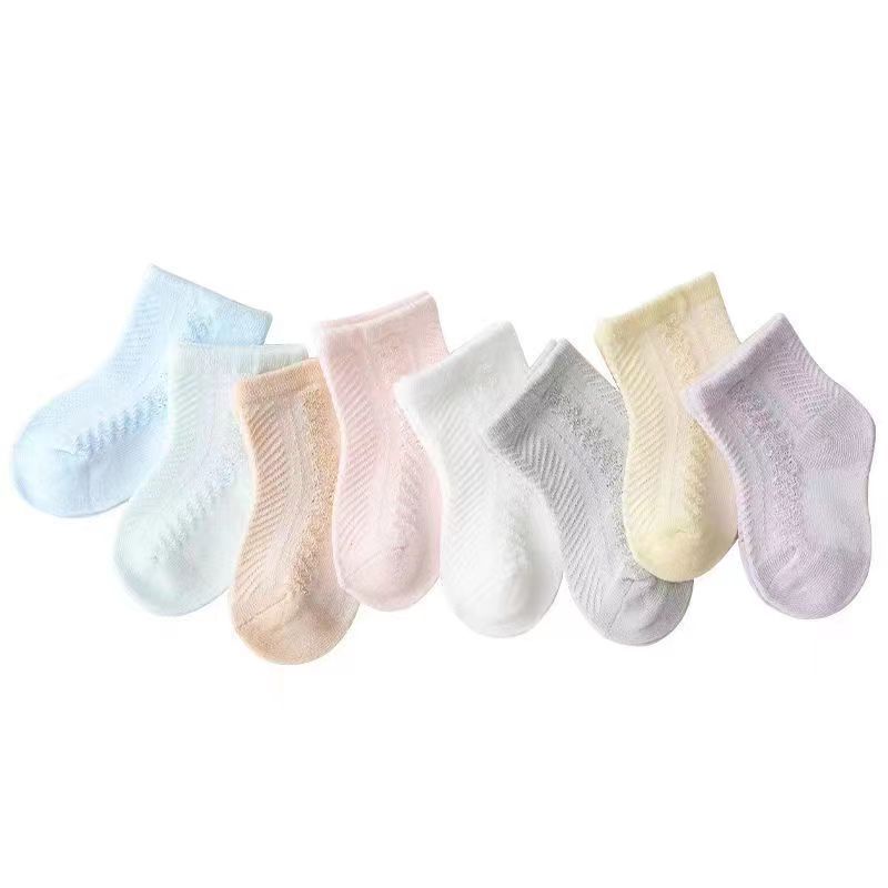Set 5 Đôi Tất Cotton Phối Lưới Thoáng Khí Thời Trang Mùa Hè Cho Trẻ Em