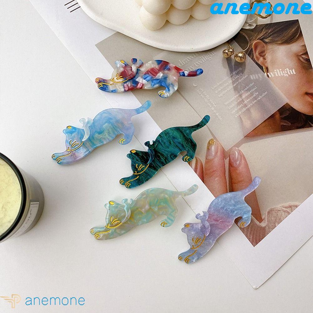 ANEMONE Kẹp Tóc Hình Mèo Hoạt Hình Dễ Thương Cho Nữ