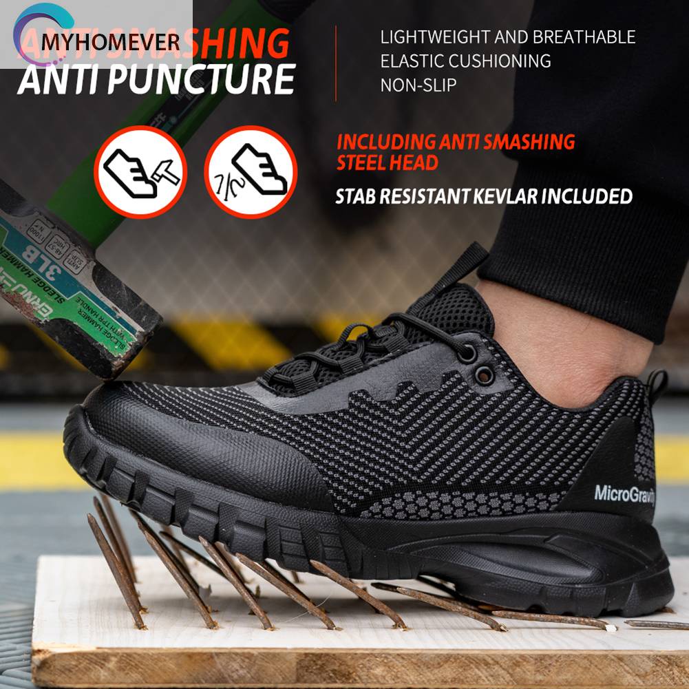 Giày Tây Mũi Thép Thoáng Khí Chống Đâm Thủng Cho Nam Nữ