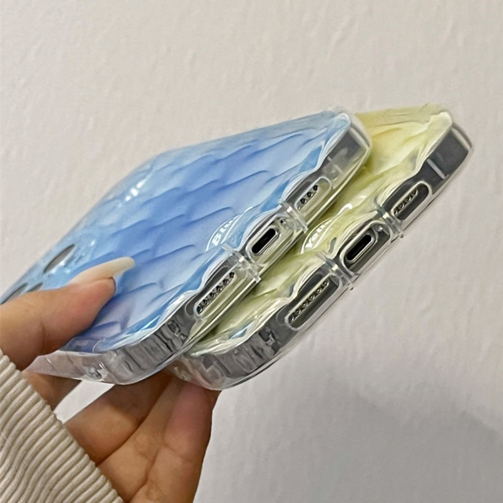 Ốp Điện Thoại TPU Mềm Trong Suốt Họa Tiết Lượn Sóng Màu Gradient Chống Trượt Cho IPhone 11 12 13 14 Pro Max