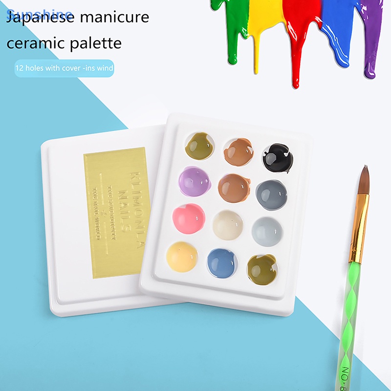 Khay Đựng Màu Nước Vẽ Móng Nghệ Thuật Có Nắp Đậy Tiện Dụng