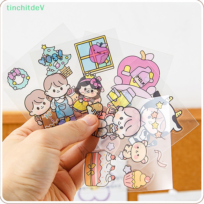 [TinchitdeV] Bộ 50 Miếng Dán Anime PET Không Thấm Nước Không Cắt Hình Dễ Thương Cho Học Sinh Và Bé Gái [Mới]