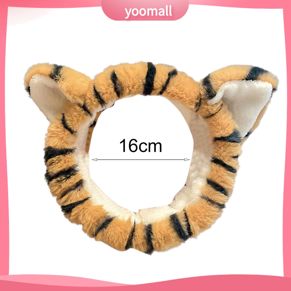 Băng Đô Tai Hổ Hoạt Hình Co Giãn Tốt Dùng Rửa Mặt Cho Nữ