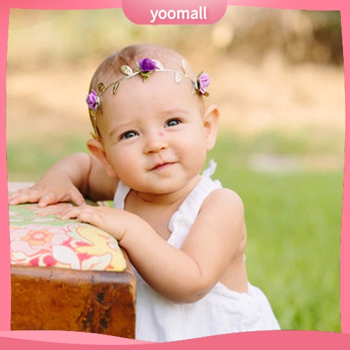 Băng Đô Cài Tóc Hình Vòng Hoa Hồng Cho Bé Gái