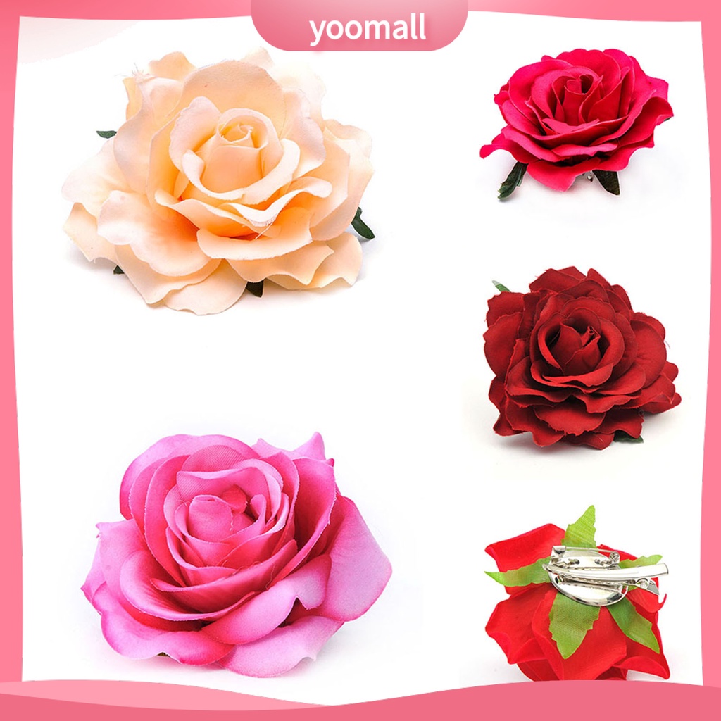 1 Kẹp Tóc Hình Hoa Hồng Bằng Kim Loại Có Thể Tái Sử Dụng