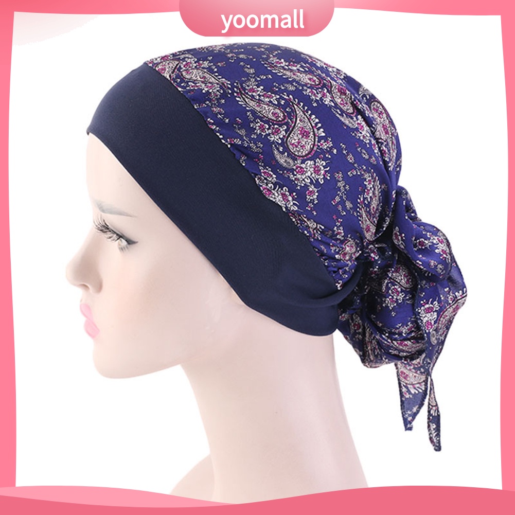 Mũ Trùm Đầu Co Giãn In Họa Tiết Hoa Phong Cách Cướp Biển Cho Nữ