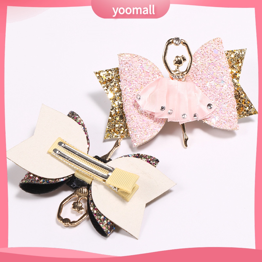 Kẹp Tóc Hình Nơ Đính Kim Sa Lấp Lánh Dễ Thương Cho Bé Gái