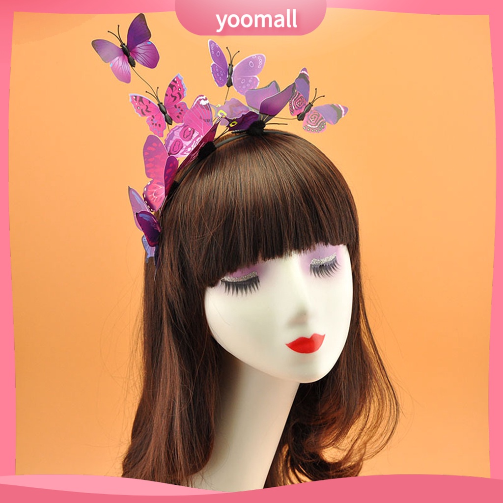Băng Đô Cài Tóc Hình Bướm Ba Chiều Bằng Nhựa Sáng Tạo