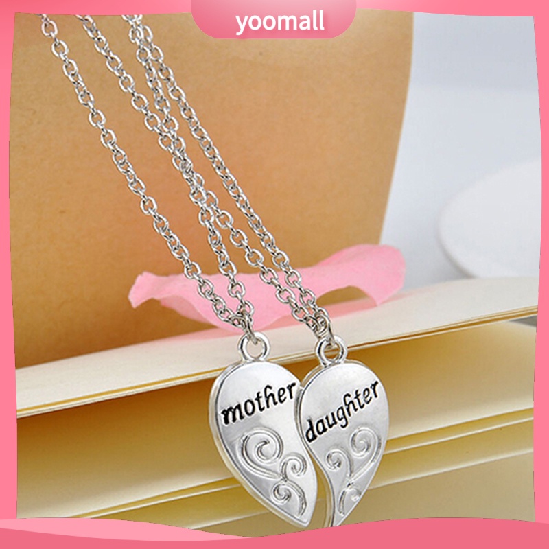 Set 2 Vòng cổ Ghép Hình Trái Tim Dành Cho Mẹ Và Con Gái