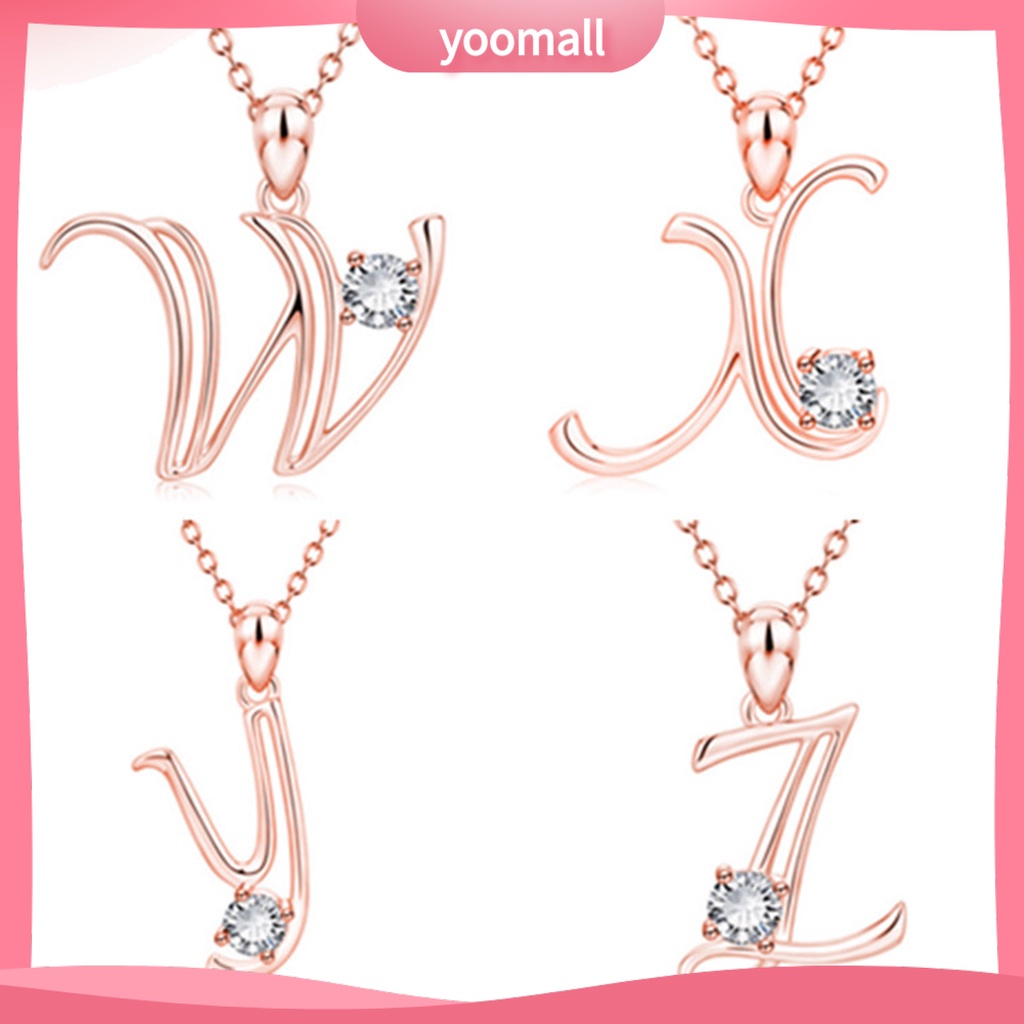 Vòng cổ Mặt 26 Chữ Cái Đính Đá Zircon Thời Trang