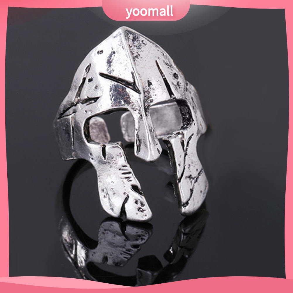 Bộ 2 Nhẫn Che Mặt Và Mũ Bảo Hiểm Phong Cách Anh Hùng Spartan Cổ Điển Dành Cho Nam