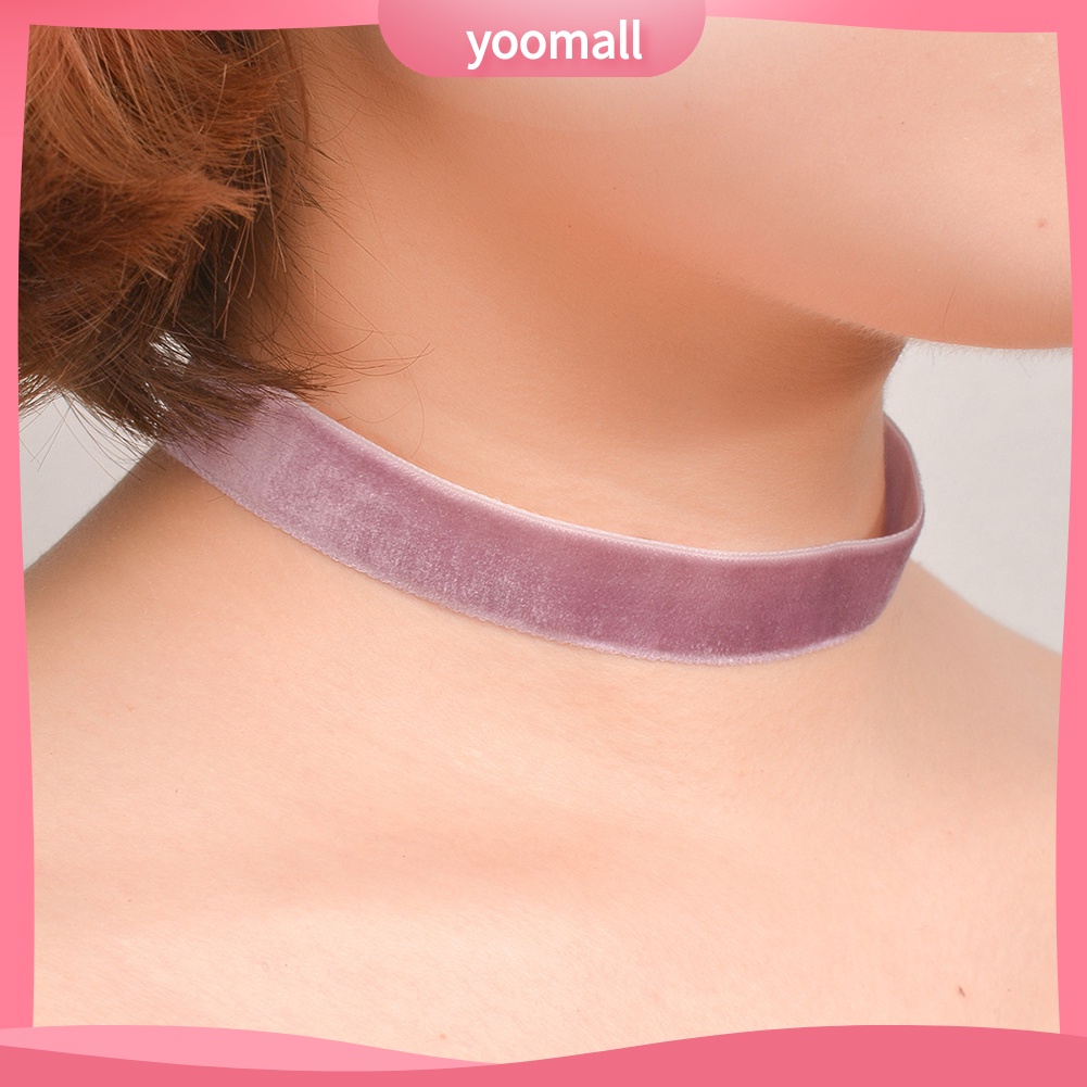 Vòng Cổ Choker Dây Nhung Mềm Màu Trơn Phong Cách Gothic Cho Nữ