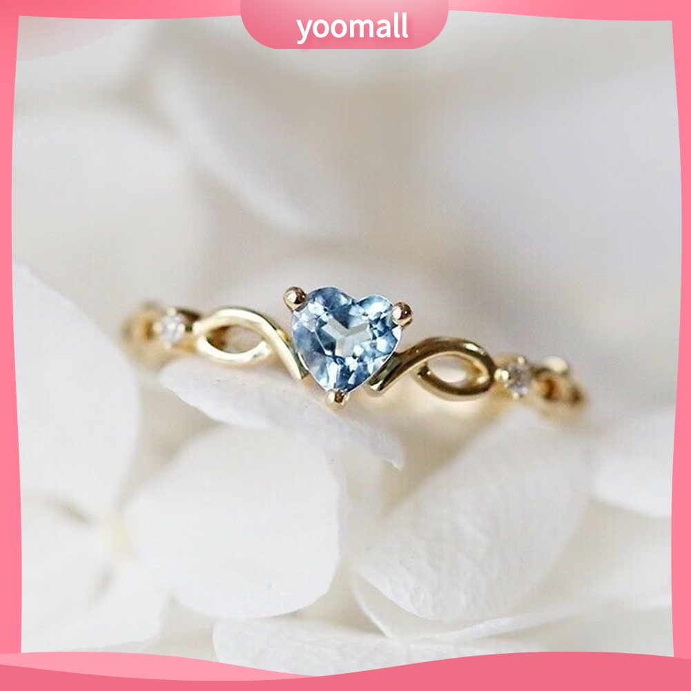 Nhẫn Cưới Hình Trái Tim Đính Đá Zircon Thời Trang Cho Nữ