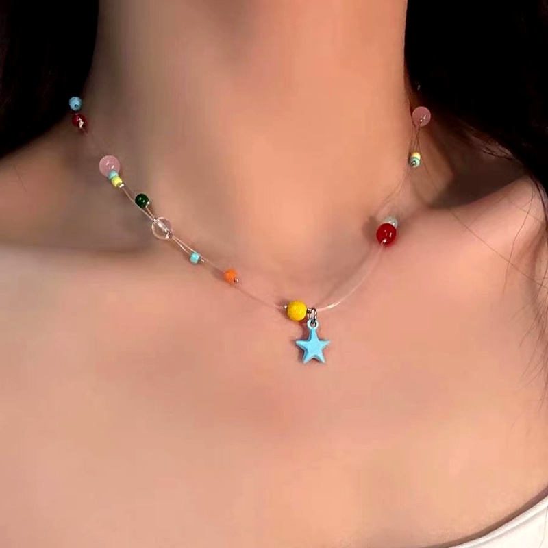 Vòng Cổ Choker Mặt Ngôi Sao Màu Xanh Dương Thời Trang Cho Nữ