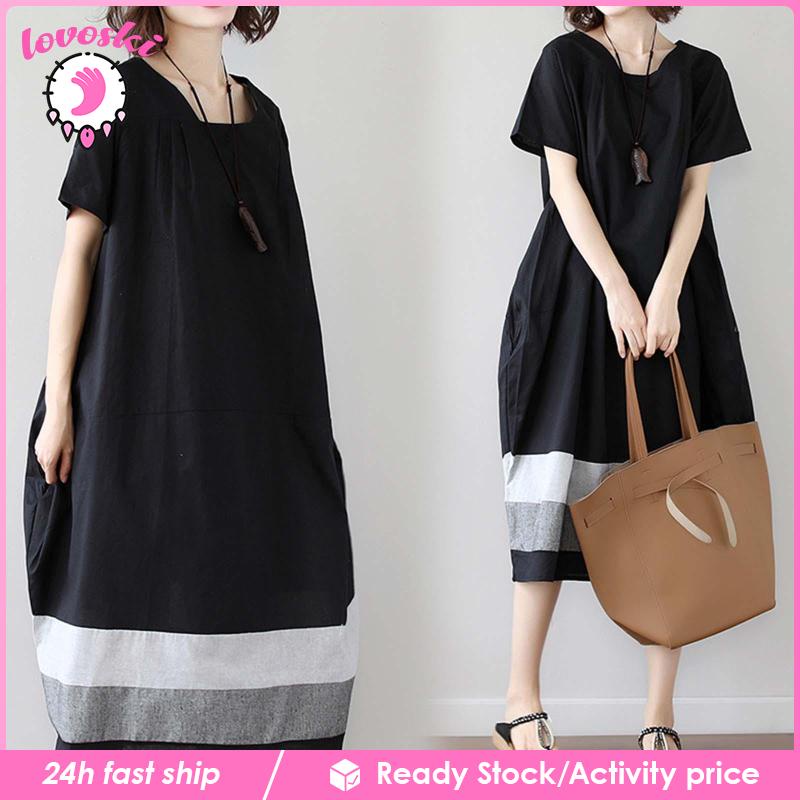 Đầm Dài Dáng Rộng Thời Trang Mùa Hè Thanh Lịch Cho Nữ