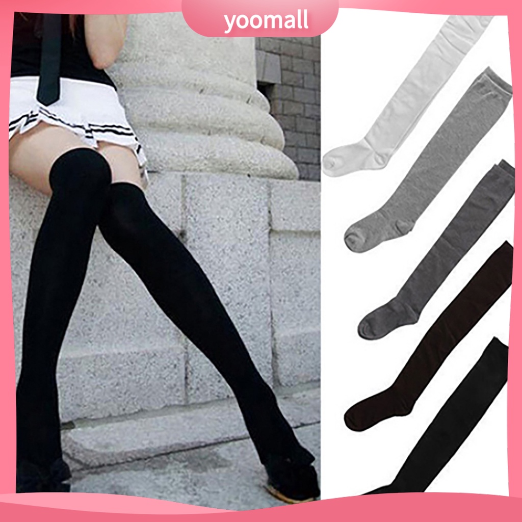 1 Đôi Tất Cotton Dài Ngang Đùi Phong Cách Nhật Bản Quyến Rũ Cho Nữ