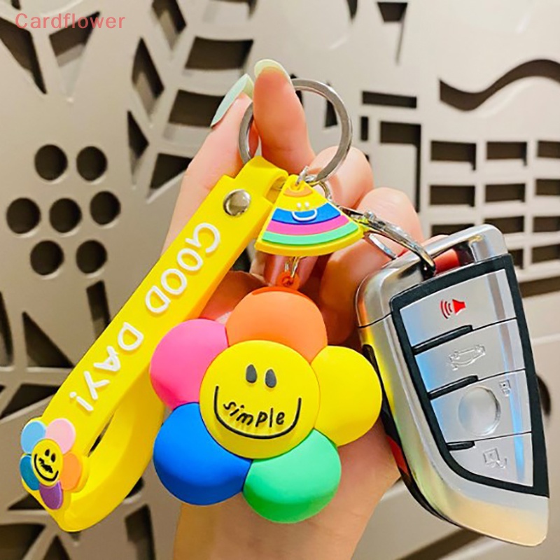 < Cardflower > Ins Móc Khóa Điện Thoại Di Động Mặt Hoa Hướng Dương Cười Dễ Thương Có Dây Đeo Phụ Kiện Móc Khóa Phụ Kiện Haning Mới