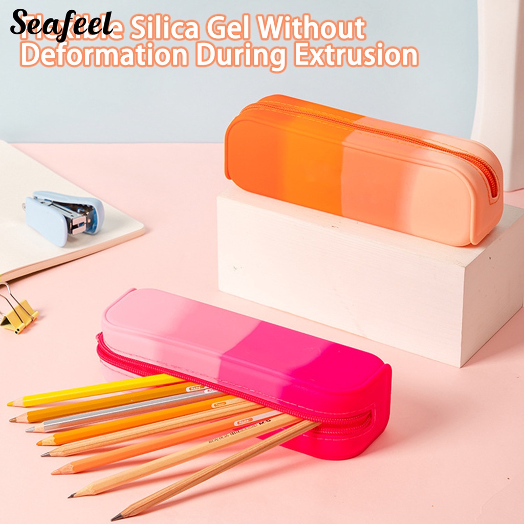 Túi Đựng Bút Bằng Silicone Co Giãn Chống Nước Có Khóa Kéo