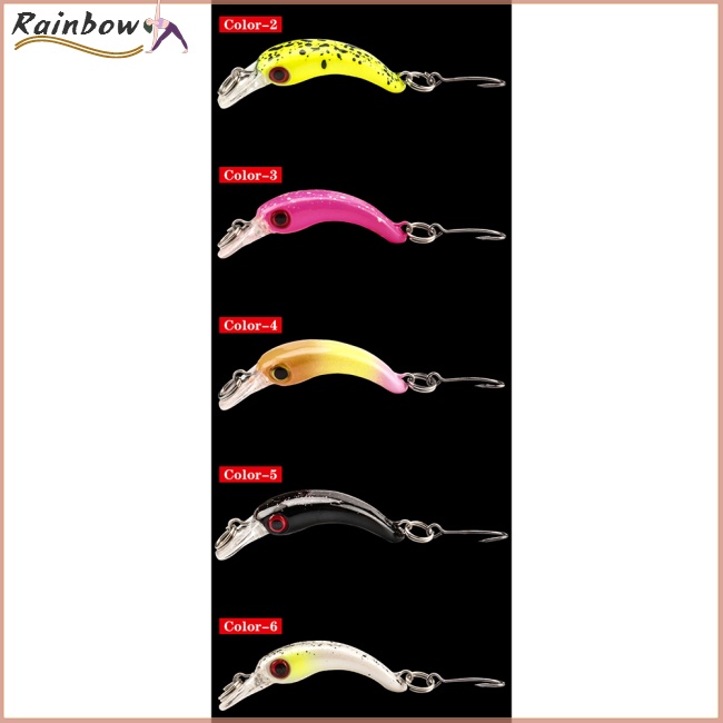 Set 8 Mồi Giả Nhử Cá Bằng Nhựa Cứng 4cm / 1.5g Gắn Kèm Móc Câu Tiện Dụng