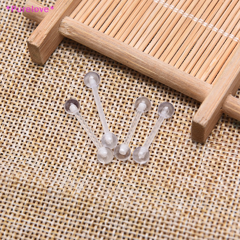 Set 10 Khuyên Lưỡi Chất Liệu Acrylic Mềm Trong Suốt Thời Trang Cá Tính Mới