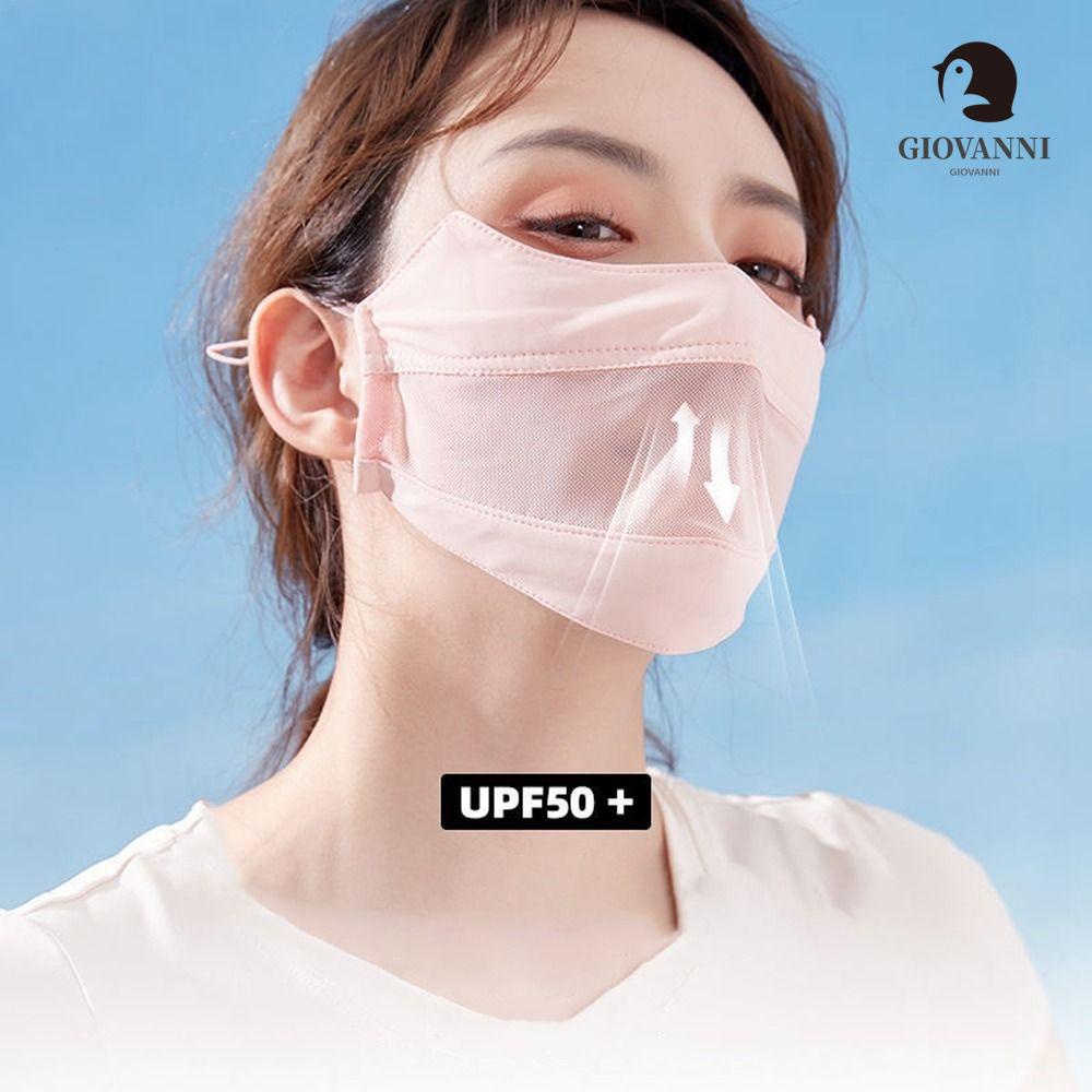 Khẩu Trang Lụa Chống Tia uv Bảo Vệ Khuôn Mặt Màu Trơn Thoáng Khí Dành Cho Nam Nữ