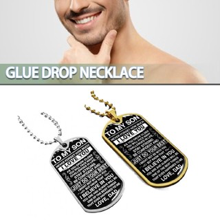 To my son never forget how much i love you dog tag ball chain necklace from dad