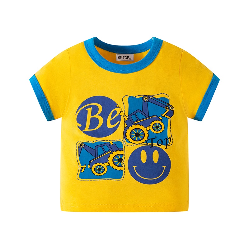 Áo Thun Tay Ngắn Chất Liệu 100% Cotton In Hoạ Tiết 3D Thời Trang 2023 Cho Bé