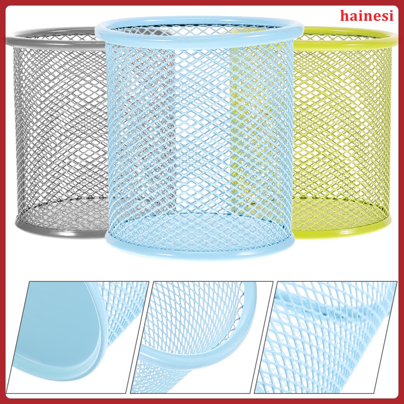 Set 3 Giá Đỡ Cọ Trang Điểm Bằng Kim Loại Tiện Dụng Cho Học Sinh / Văn Phòng