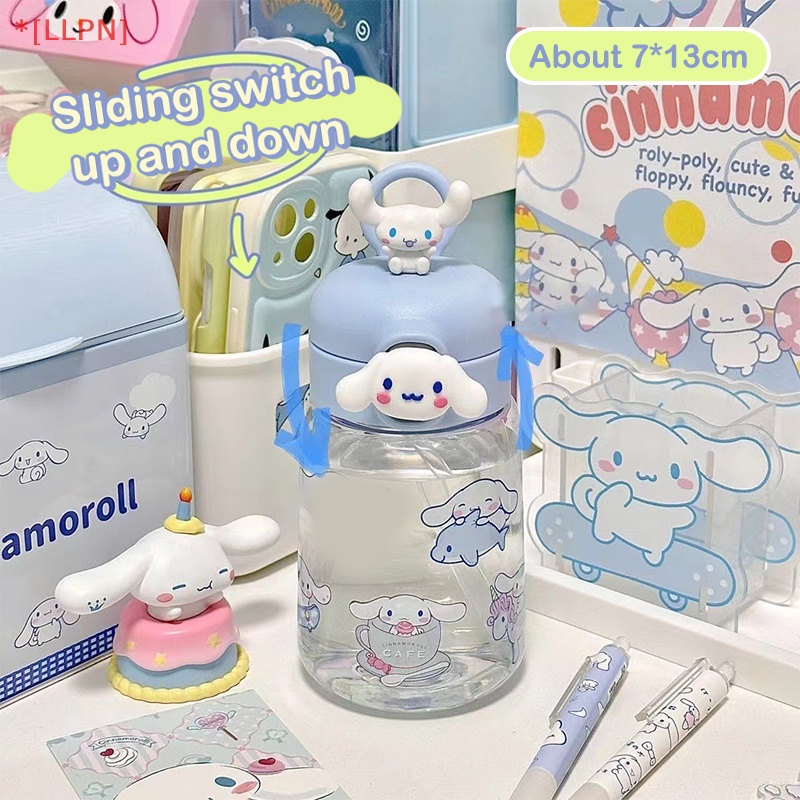 Bình Nước Bằng Nhựa Họa Tiết Hoạt Hình Cinnamoroll Sanrio Melody Kèm Ống Hút