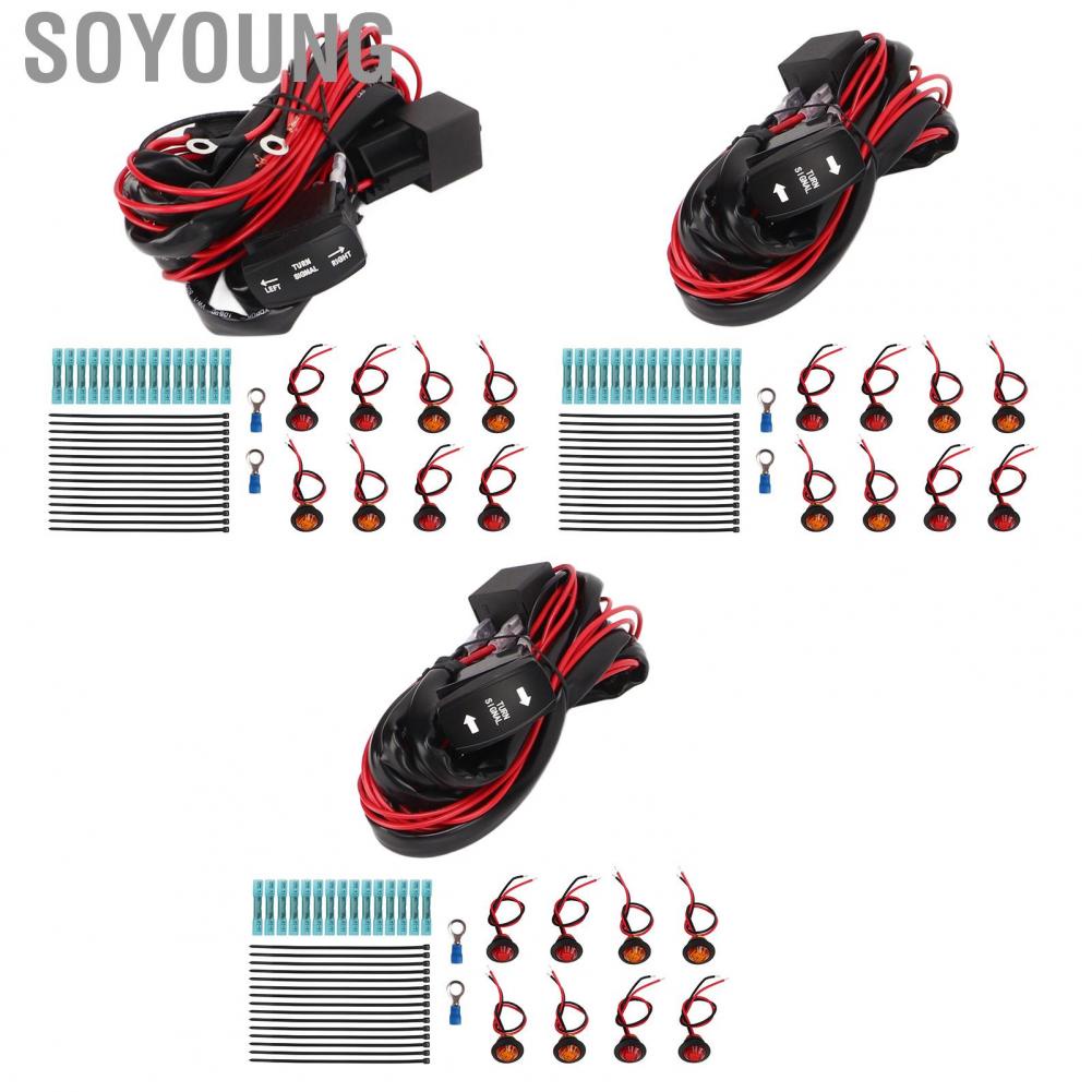 Soyoung UTV Turn Signal Rocker Switch  Aging Flasher Relay Harness for Golf Cart