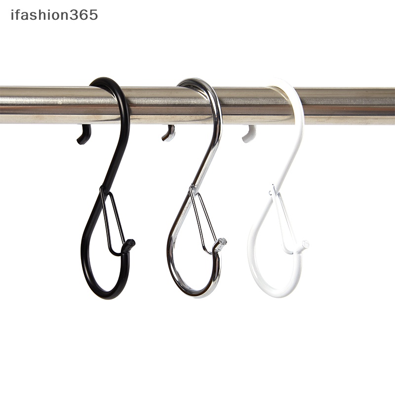 Set 2 Móc Treo Đồ Hình Chữ S Bằng Kim Loại Tiện Dụng Cho Nhà Bếp / Phòng Tắm