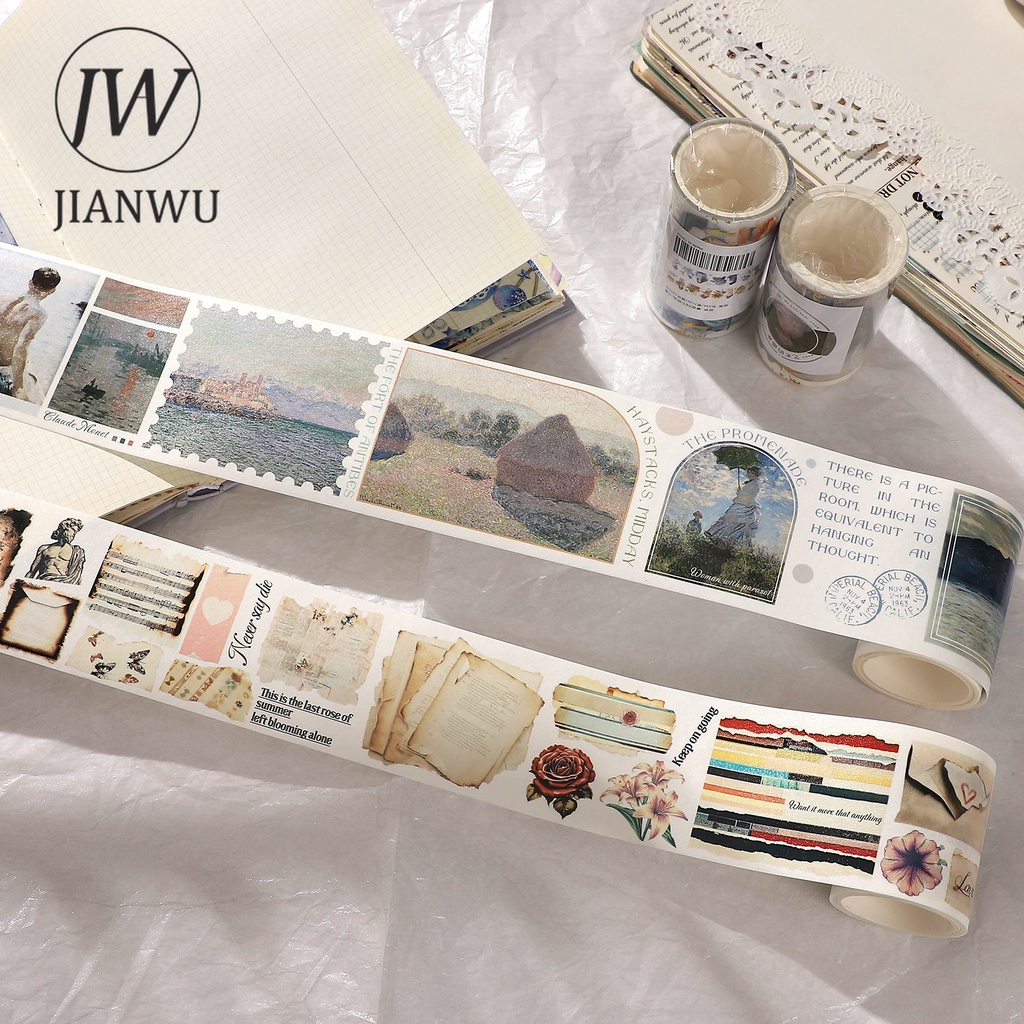 Cuộn Băng Keo Washi 200cm / 300cm Họa Tiết Hoa Lá Dễ Thương Dùng Trang Trí DIY