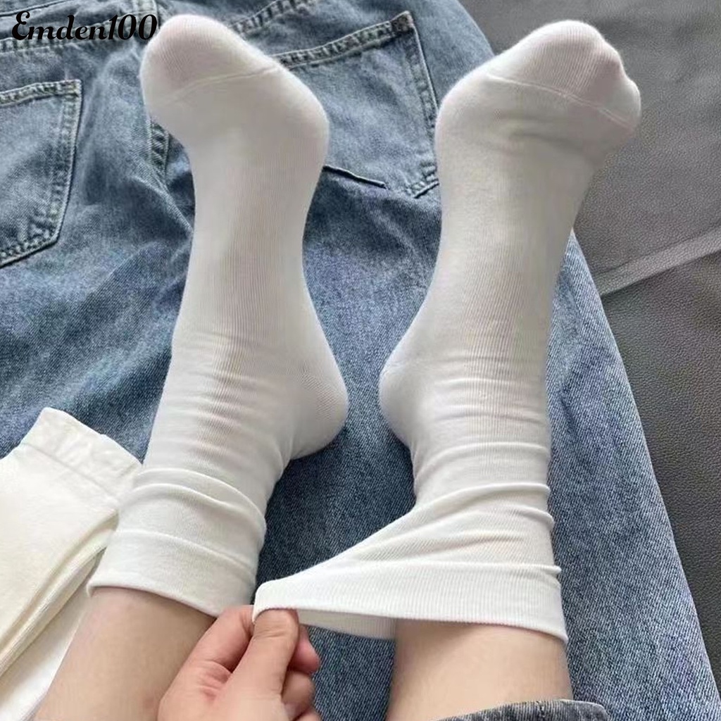 1 Đôi Tất Thể Thao Dày Màu Trơn Phong Cách Nhật Bản Thời Trang Mùa Đông Cho Nữ