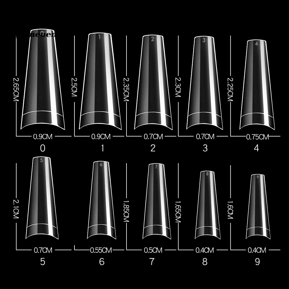 Bộ 500 Móng Tay Giả Trong Suốt Nhiều Kích Cỡ Cho Nữ