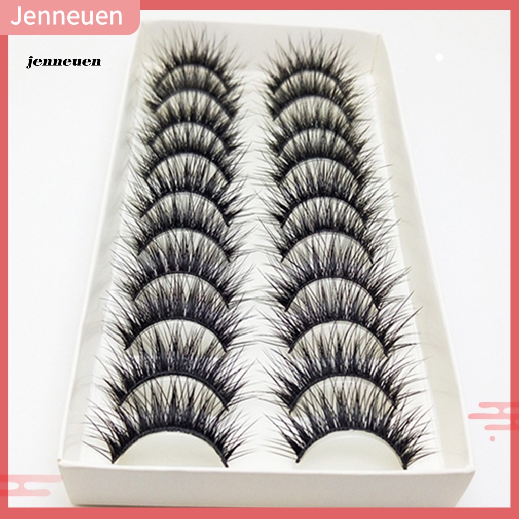 10 Cặp Lông Mi Giả Màu Đen Siêu Nhẹ Handmade Tái Sử Dụng Tiện Lợi