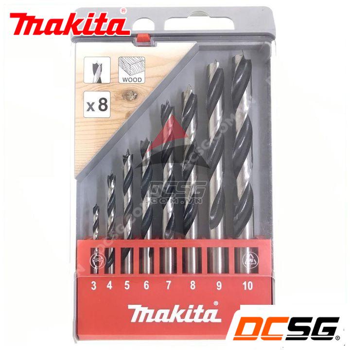 Bộ mũi khoan gỗ 3.0-10mm chuôi tròn Makita D-57227 (8 chi tiết/bộ) | DCSG