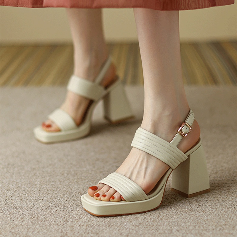 Sandal Cao Gót Đế Dày Phong Cách Thời Trang Mùa Hè Mới Dành Cho Nữ