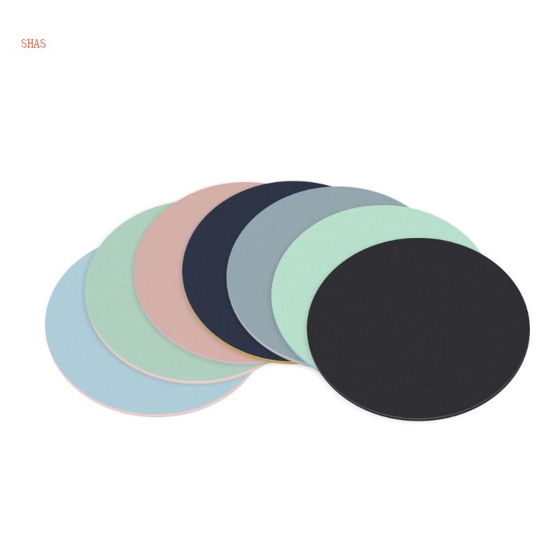 Tấm Lót Chuột Cao Su Chống Trượt Hình Tròn Màu Trơn Dễ Thương