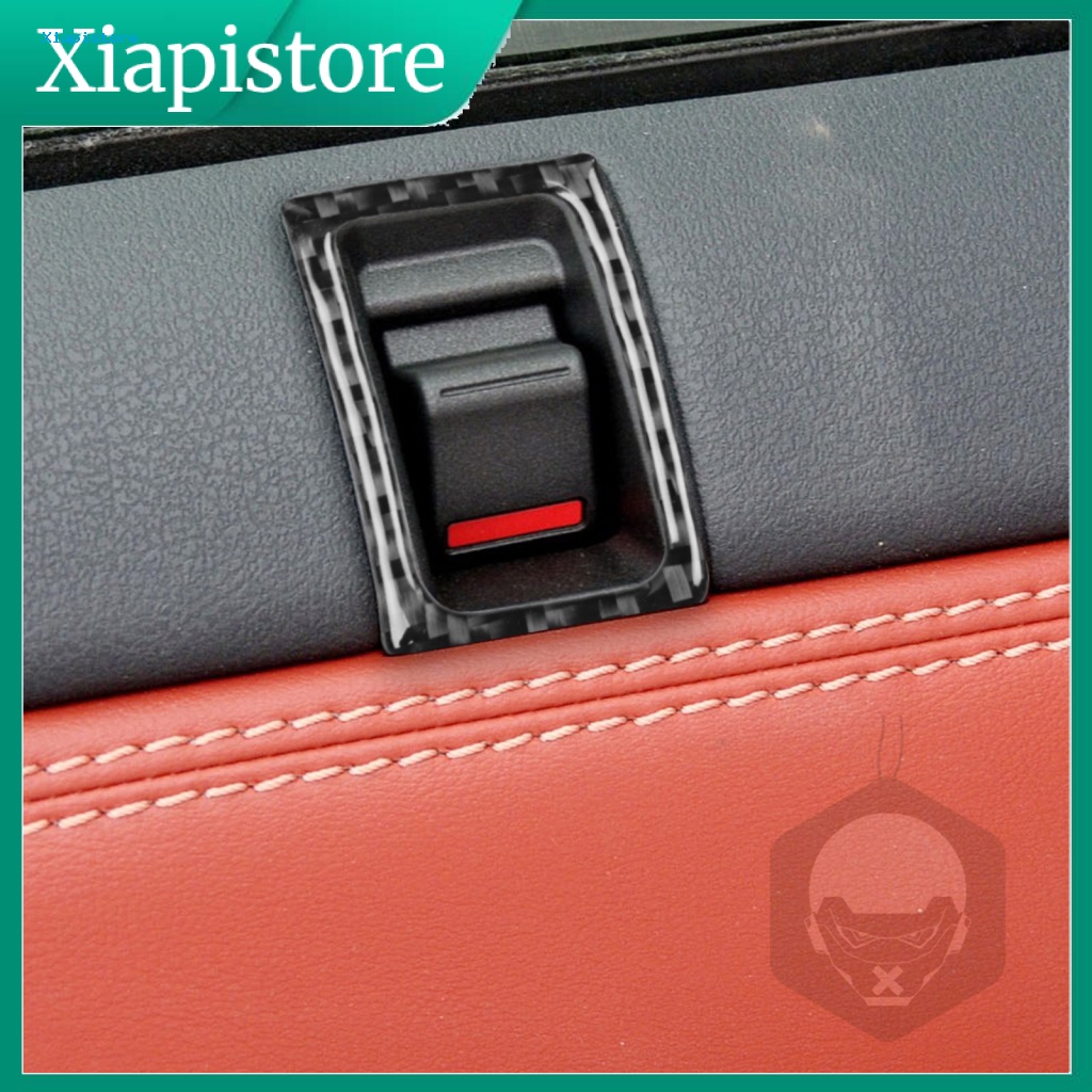 Bộ 2 Viền Bọc Nút Khóa Cửa Xe Hơi Bằng Sợi Carbon Cho Nissan GTR R35 2008-2020