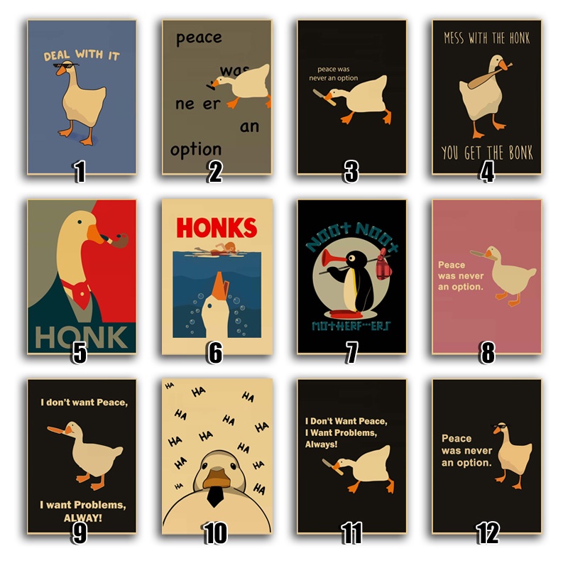 Poster Giấy kraft In Hình Trò Chơi Ngỗng Dễ Thương Sáng Tạo
