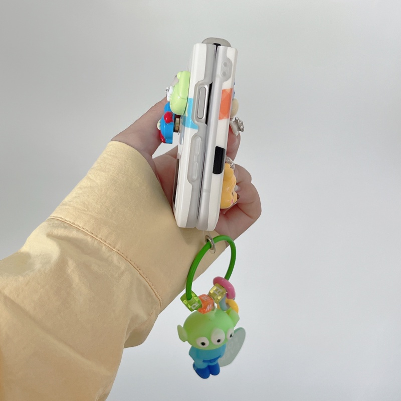 Ốp Điện Thoại Hình Vịt Và Hoa 3D Kèm Dây Móc Xỏ Ngón Chống Rơi Cho Samsung Galaxy Z Flip 3 Z Flip 4