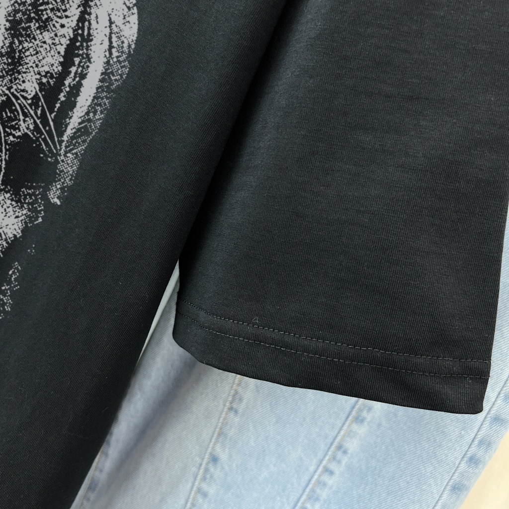 Áo Thun Đen Tay Ngắn Dáng Rộng In Họa Tiết Hoạt Hình Chú Chó Dễ Thương Phong Cách Hàn Quốc Thời Trang Mùa Hè Cho