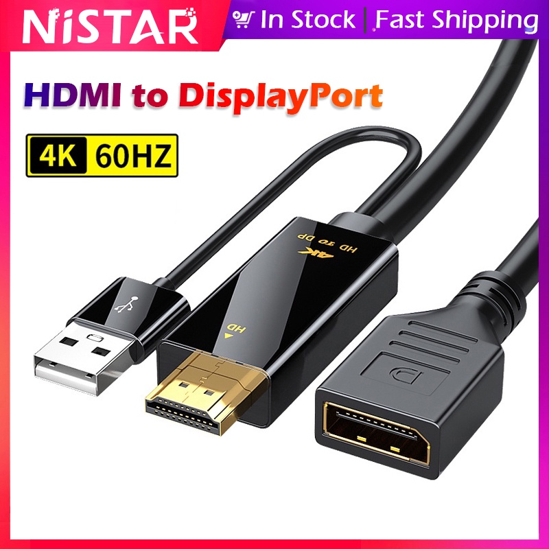 Cáp ChuyểN ĐổI 4K HDMI Sang DP Cho PS4 PS5 / TV / PC / Laptop